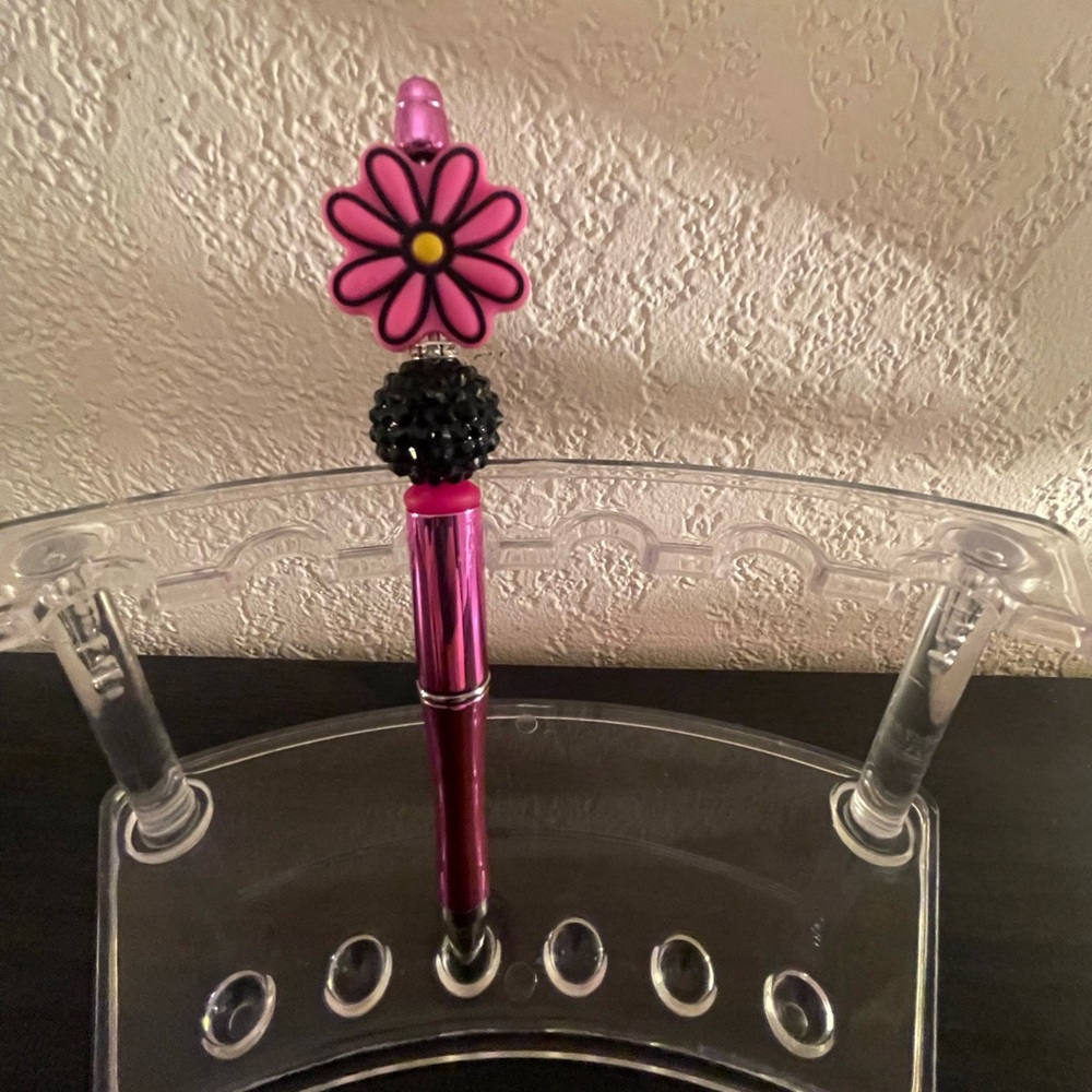 Pink Flower Focal Bead Pen